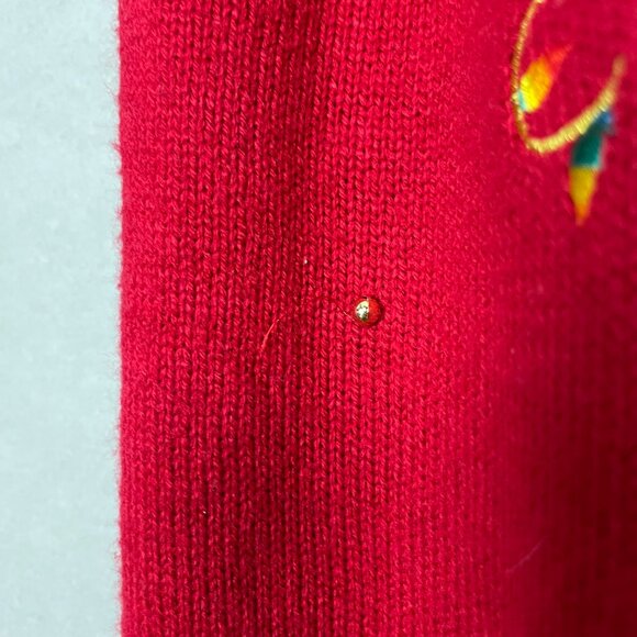 Vintage Christmas Sweater Vest Reindeer Embroider Applique Women Size 2X Holiday - Picture 8 of 12